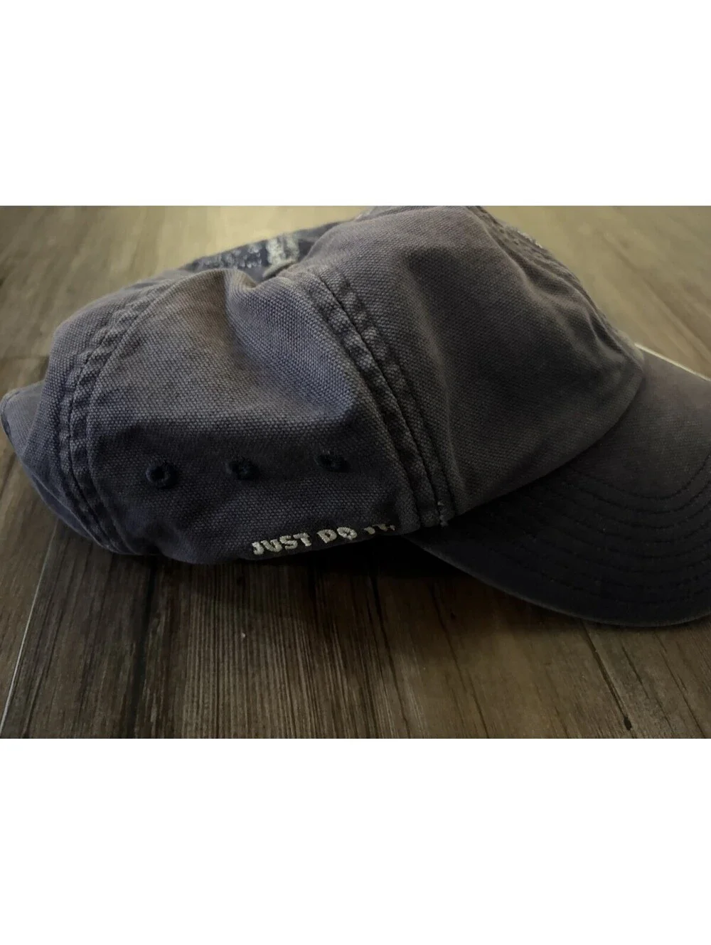 Vintage Y2k Nike Striped Faded Navy Orange Hat Silver Tab